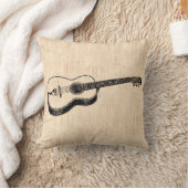 クラシックアコースティックギタースクリプト紙スタイル クッション (ブランケット)