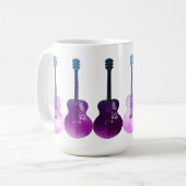 クラシックアコースティックギターヴィンテージアポップ・アートのート楽器 コーヒーマグカップ (正面左)