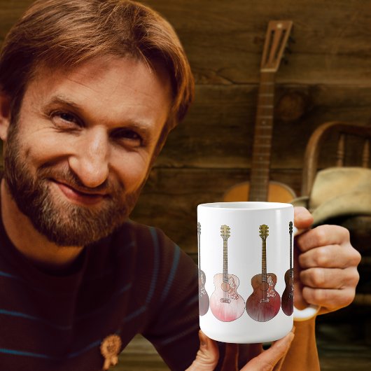 クラシックアコースティックギターヴィンテージ素朴楽器 コーヒーマグカップ