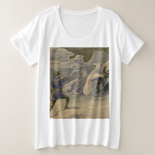 クラシックアドベンチャー漫画 プラスサイズTシャツ (デザイン正面)