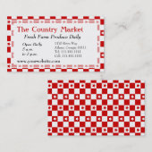 クラシックアメリカンフ赤と白ァームハウスギンガム 名刺 (正面/裏面)