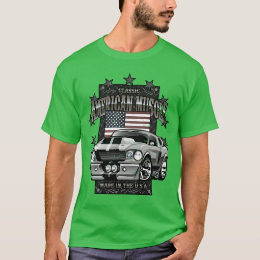 クラシックアメリカンマッスルカーギフト Tシャツ (正面)