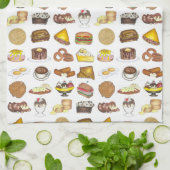 クラシックアメリカンランチカウンター脂っこいスプーンダイナー キッチンタオル (折り畳み)