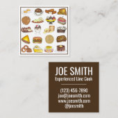 クラシックアメリカンランチカウンター脂っこいスプーンダイナー スクエア名刺 (正面/裏面)