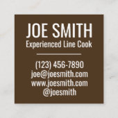 クラシックアメリカンランチカウンター脂っこいスプーンダイナー スクエア名刺 (裏面)