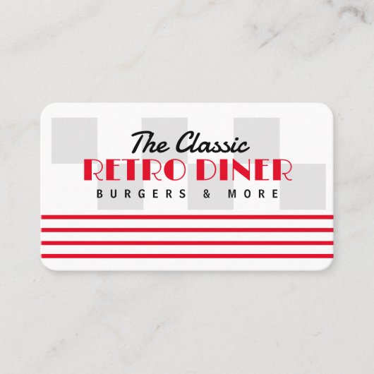 クラシックアメリカン50のディナーレストランレトロスタイル 名刺 (正面)
