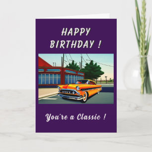 クラシックアメリカン・カー1950年代誕生日 カード