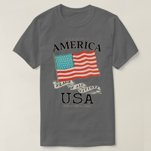 クラシックアメリカ国旗 Tシャツ (デザイン正面)