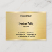 クラシックアメリカ文字フェイク金ゴールドテンプレート 名刺 (裏面)