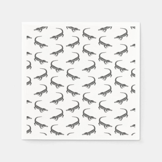 クラシックアリゲータプリントカスタム背景色 スタンダードカクテルナプキン (正面)