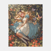 クラシックアリスはワンダーランドの夢を見ている フリースブランケット (正面)