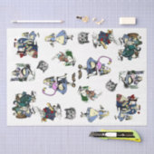 クラシックアリスinワンダーランドラビットチェシャーキャット 薄葉紙 (クラフト)