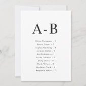 クラシックアルファベット結婚の座席表カード 招待状 (正面)