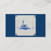 クラシックアンティアンデルフトブルータイル – 教会 名刺 (裏面)