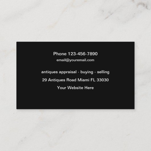クラシックアンティークのディーラー名刺 名刺 (裏面)