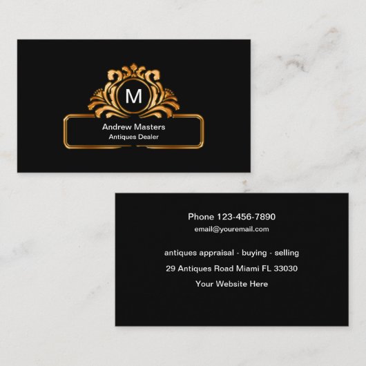 クラシックアンティークのディーラー名刺 名刺 (正面/裏面)