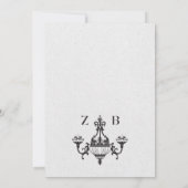 クラシックアンティークぶら下がったシャンデリア結婚ズ 招待状 (裏面)