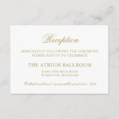 クラシックアンティークエレガント金ゴールドウェディングレセプション エンクロージャーカード (正面)