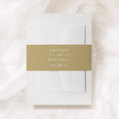 クラシックアンティークエレガント金ゴールド結婚モノグラム 招待状ベリーバンド