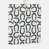 クラシックアンティークホースシューズカスタムカラー セラミックオーナメント (右)