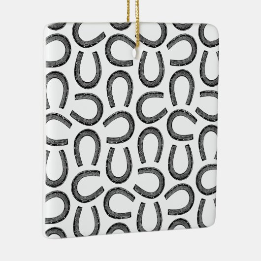 クラシックアンティークホースシューズカスタムカラー セラミックオーナメント (右)