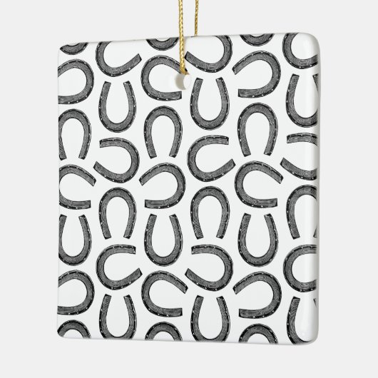 クラシックアンティークホースシューズカスタムカラー セラミックオーナメント (左)