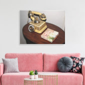 クラシックアンティーク電話及びテーブルキャンバスプリント キャンバスプリント (インサイチュ (リビング))