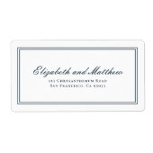 クラシックアンドシンプル差出人住所エレガントウェディング ラベル (正面)