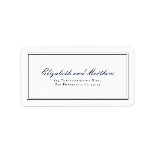 クラシックアンドシンプル差出人住所エレガントウェディング ラベル (正面)