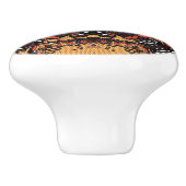 クラシックアーストーントーンゴールデンブラウンズオールドワールドパターン セラミックノブ (側面)