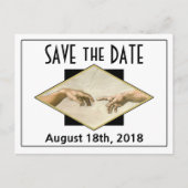 クラシックアートゲイウェディング日付を保存 案内ポストカード (正面)