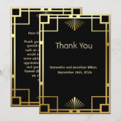 クラシックアートデコのヴィンテージ感謝カード 招待状 (正面/裏面)