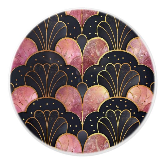 クラシックアートデコファンパターン セラミックノブ (正面)