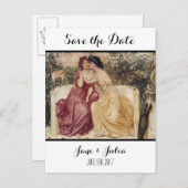 クラシックアート日付の保存(Two Women) 案内ポストカード (正面/裏面)