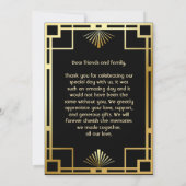 クラシックアールデコヴィンテージサンキューカード 招待状 (裏面)