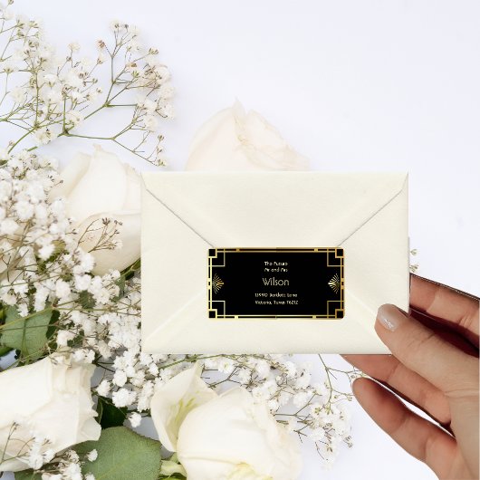 クラシックアールデコヴィンテージ差出人住所 ラベル