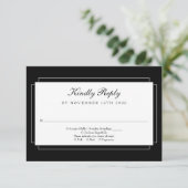 クラシックアールデコ白黒結婚ズ 出欠カード (スタンド正面)