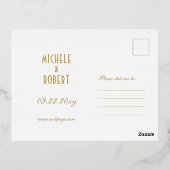 クラシックアールデコ黒金ゴールド日付はがきを保存 箔シーズンポストカード (裏面)