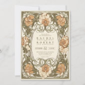 クラシックアールヌーボーフローラ結婚式招待状 招待状 (正面)