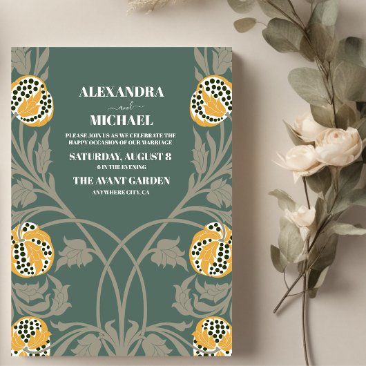 クラシックアールヌーボー結婚ズ 招待状