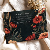 クラシックアールヌーボー結婚フローラ サンキューカード