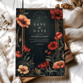 クラシックアールヌーボー結婚フローラ セーブザデート