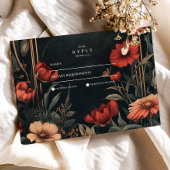 クラシックアールヌーボー結婚フローラ 出欠カード