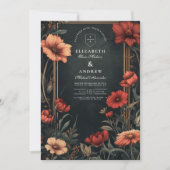 クラシックアールヌーボー結婚フローラ 招待状 (正面)