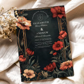 クラシックアールヌーボー結婚フローラ 招待状