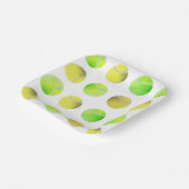 クラシックイエローテニスボールパターンプレイヤーホワイト ペーパープレート (傾斜あり)