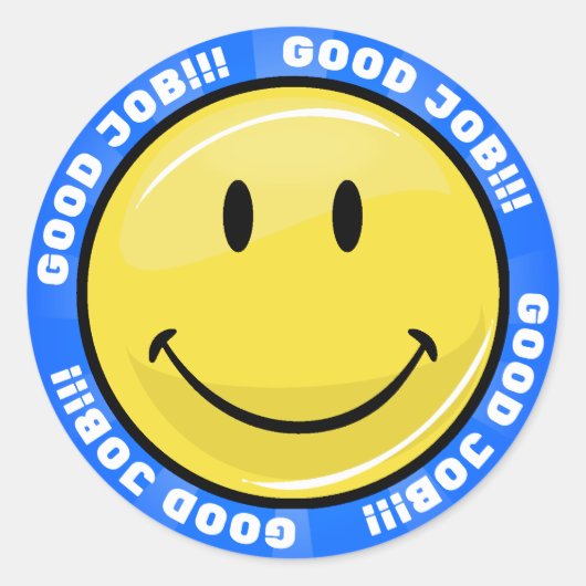 クラシックイエローハッピー顔 ラウンドシール (正面)