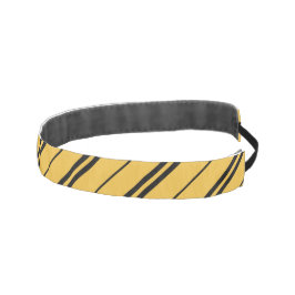 クラシックイエローブラックスクールストライプの模様 アスレチックヘッドバンド