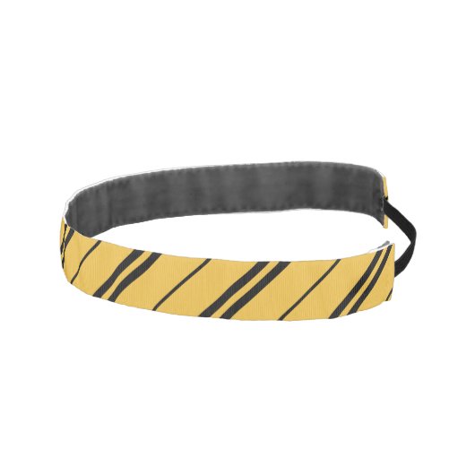 クラシックイエローブラックスクールストライプの模様 アスレチックヘッドバンド (右)