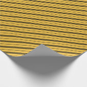 クラシックイエローブラックスクールストライプの模様 ラッピングペーパー (角)